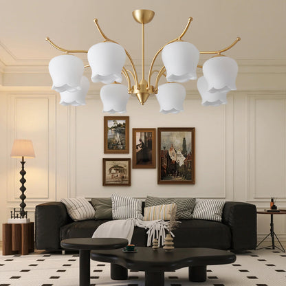 Tulip Brass Modern Crystal Chandelier