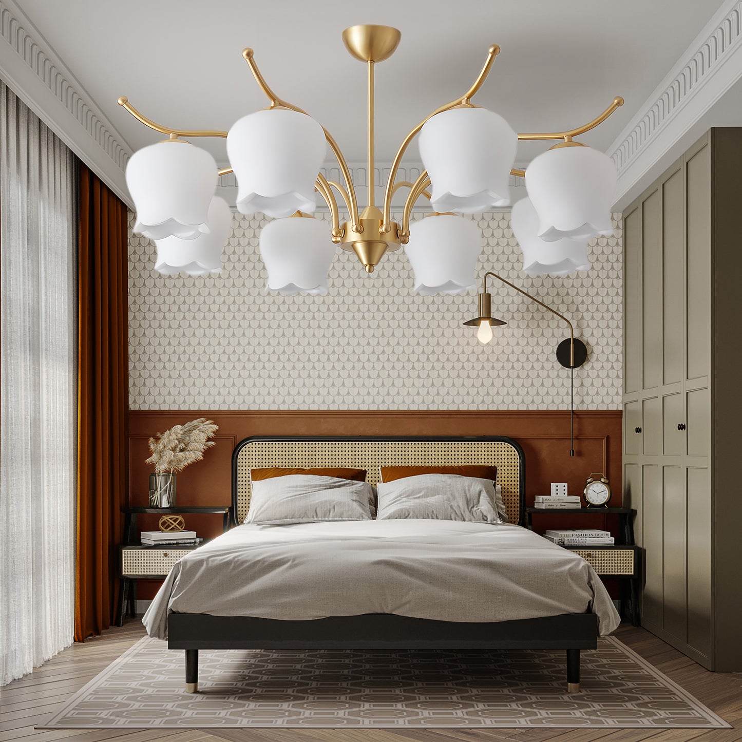 Tulip Brass Modern Crystal Chandelier