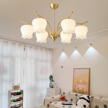 Tulip Brass Modern Crystal Chandelier