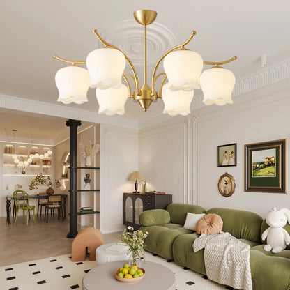 Tulip Brass Modern Crystal Chandelier