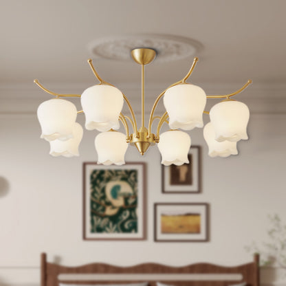 Tulip Brass Modern Crystal Chandelier