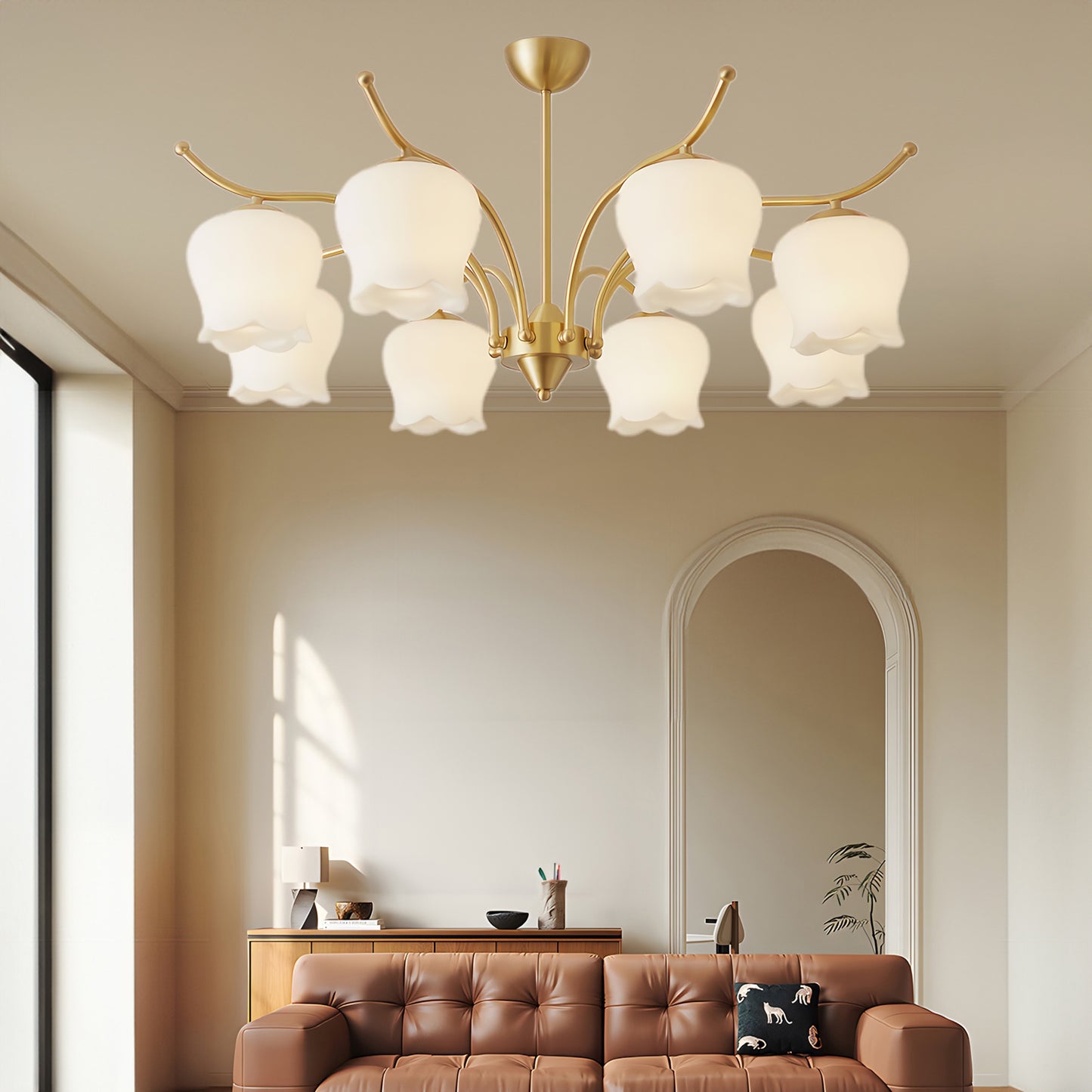 Tulip Brass Modern Crystal Chandelier