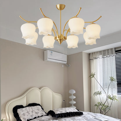 Tulip Brass Modern Crystal Chandelier