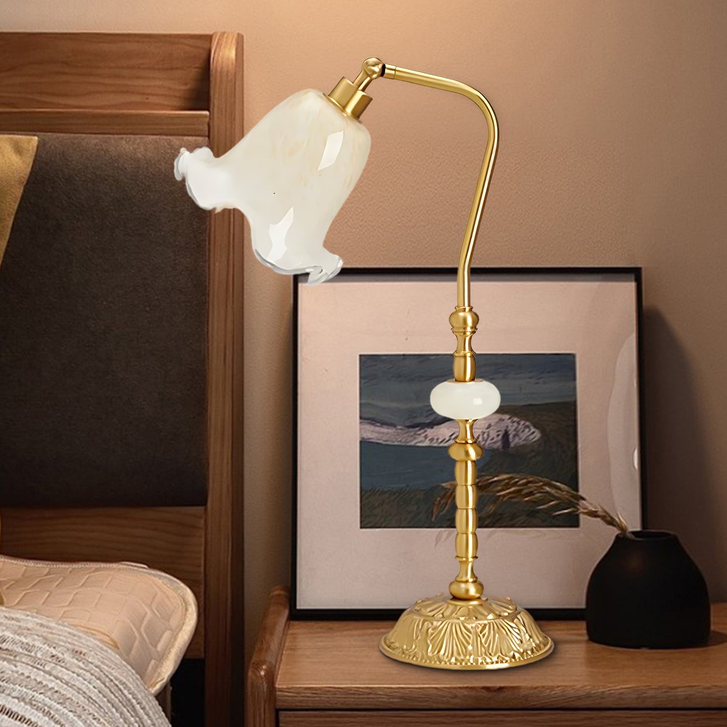 Tulip Brass Minimalist Crystal Table Lamp