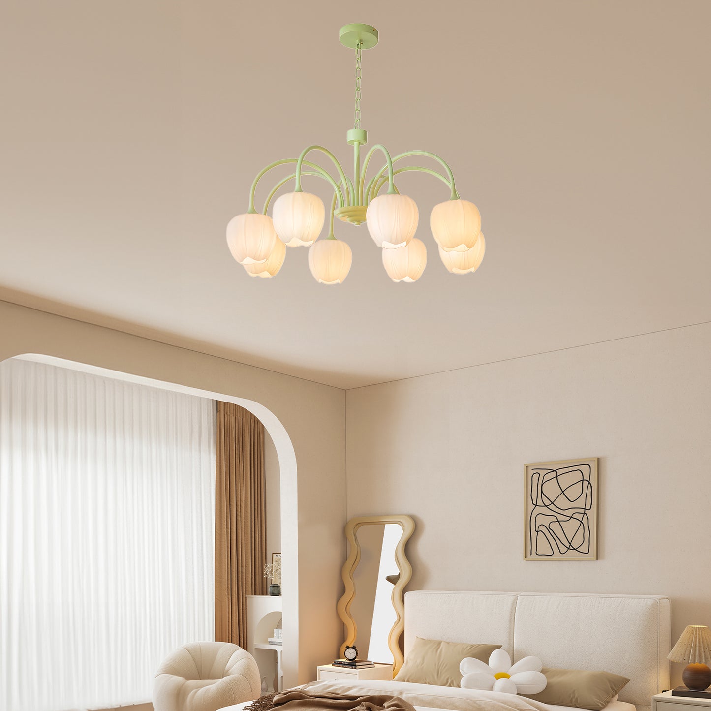 Tulip Matcha Modern Crystal Chandelier