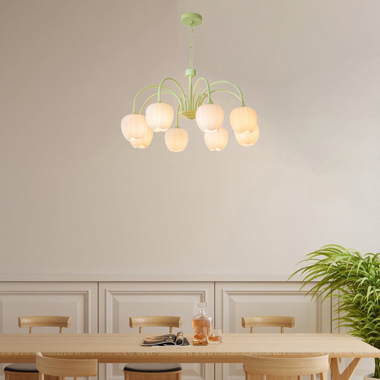 Tulip Matcha Modern Crystal Chandelier