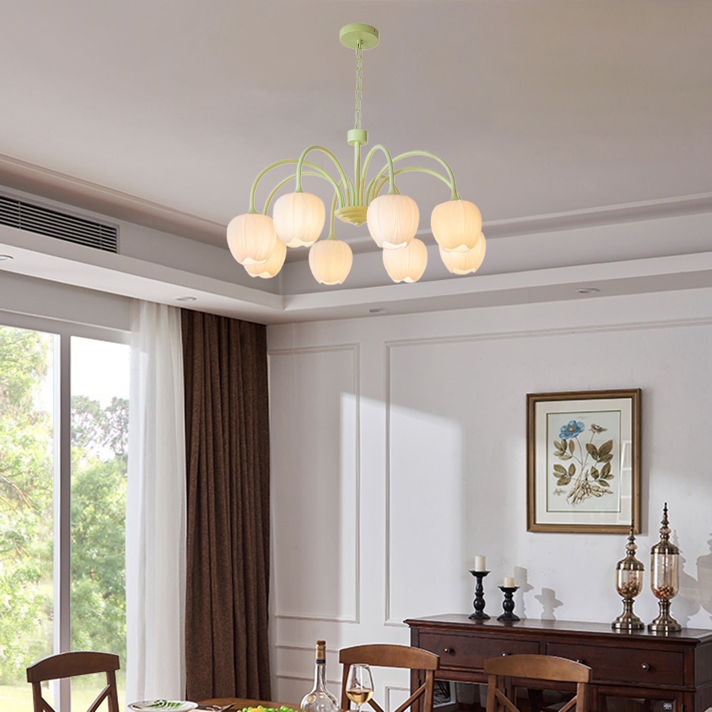 Tulip Matcha Modern Crystal Chandelier