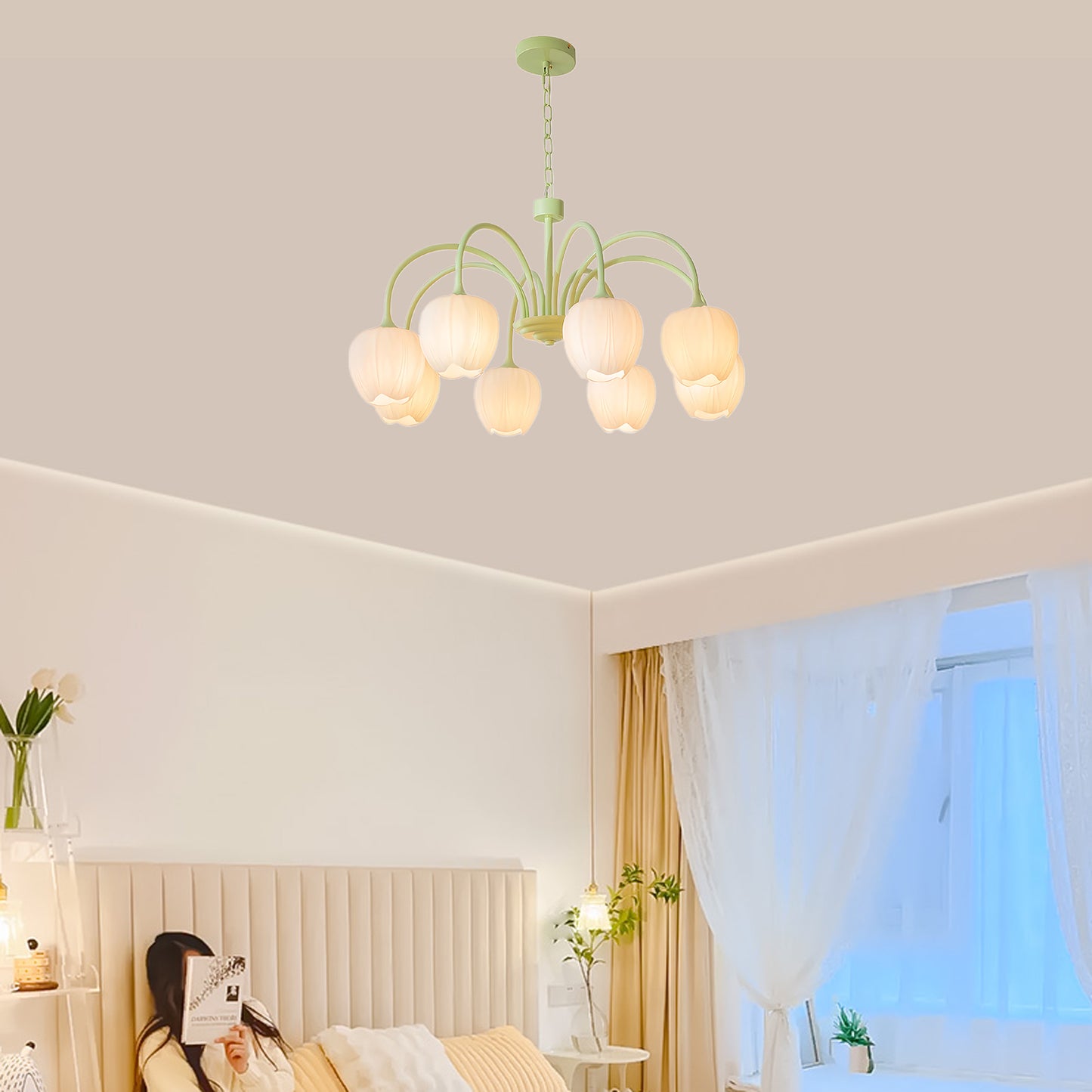 Tulip Matcha Modern Crystal Chandelier