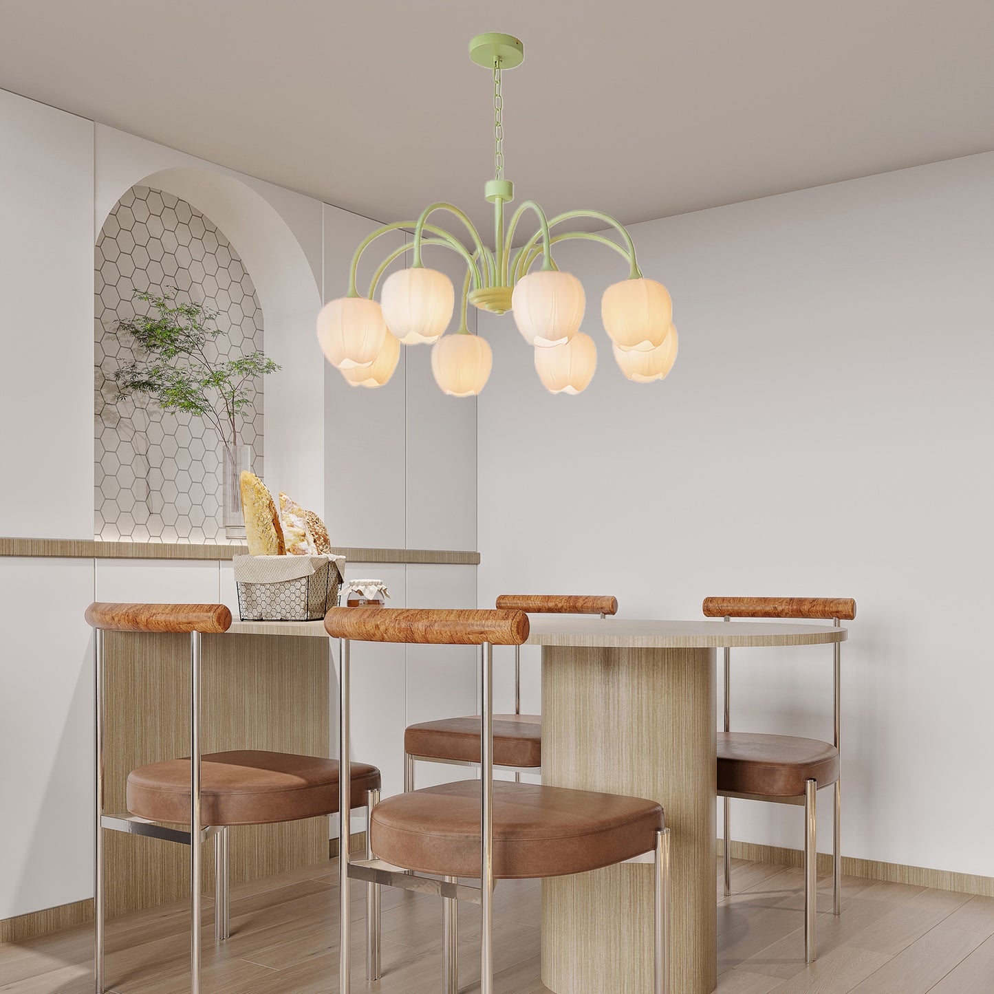 Tulip Matcha Modern Crystal Chandelier