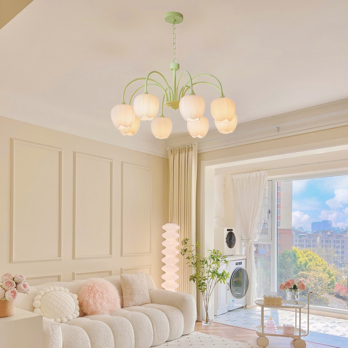 Tulip Matcha Modern Crystal Chandelier