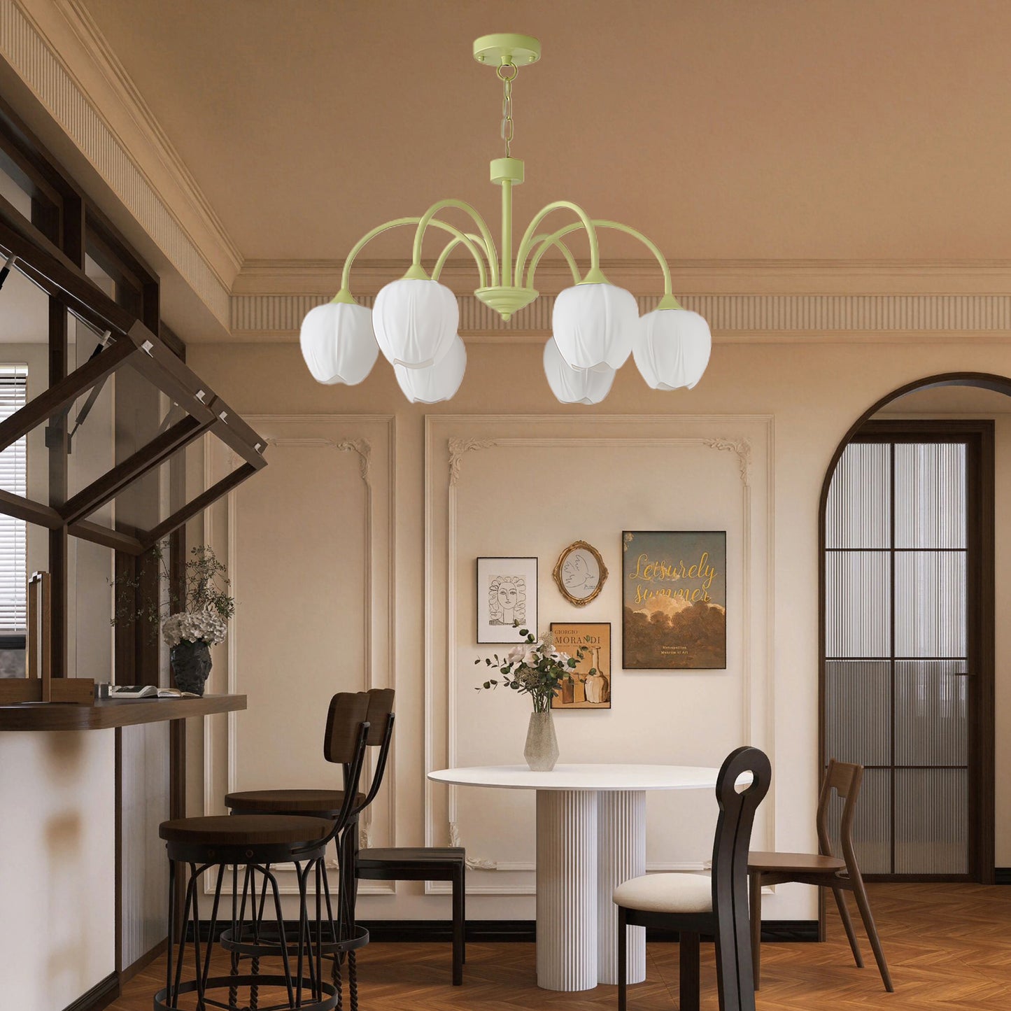 Tulip Matcha Modern Crystal Chandelier