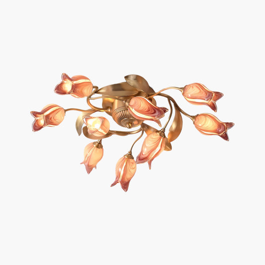 Tulip Serenade Eclectic Crystal Ceiling Lamp