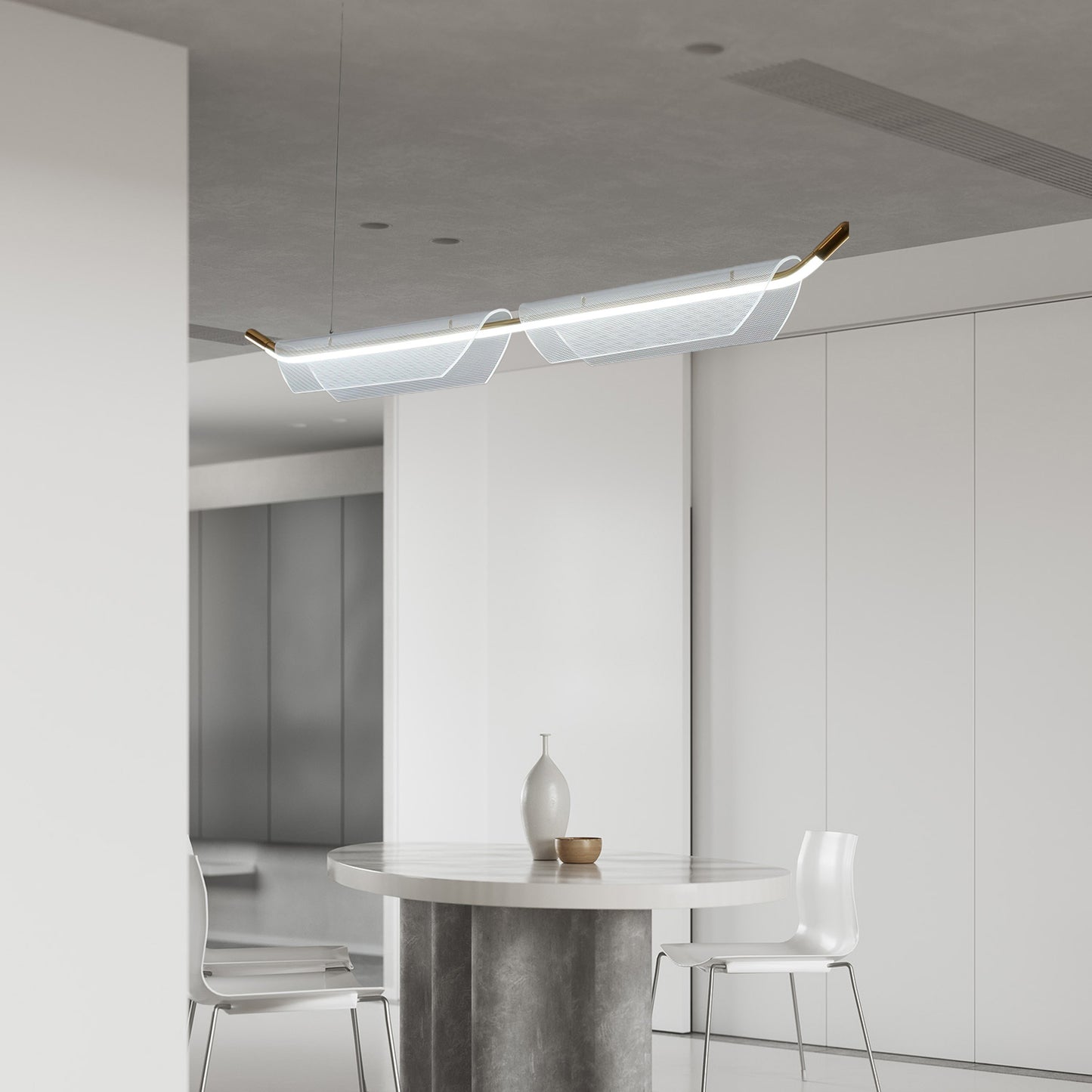 Two Boats Acrylic Contemporary Metal Pendant Light