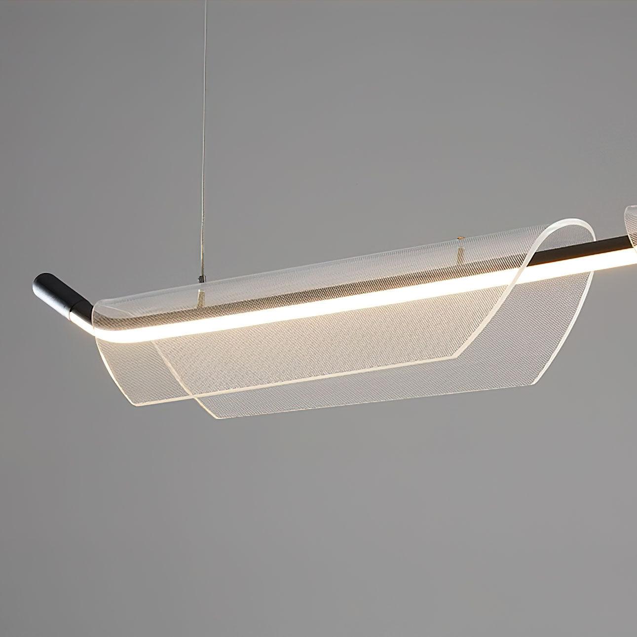 Two Boats Acrylic Contemporary Metal Pendant Light