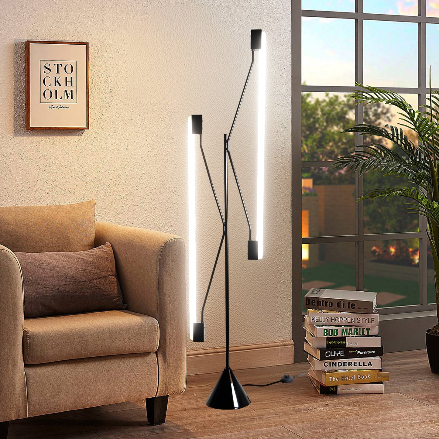 Two Tubes Modern Metal Floor Lamp