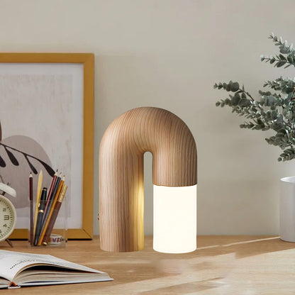 U Shaped Door Luxury Wood Table Lamp