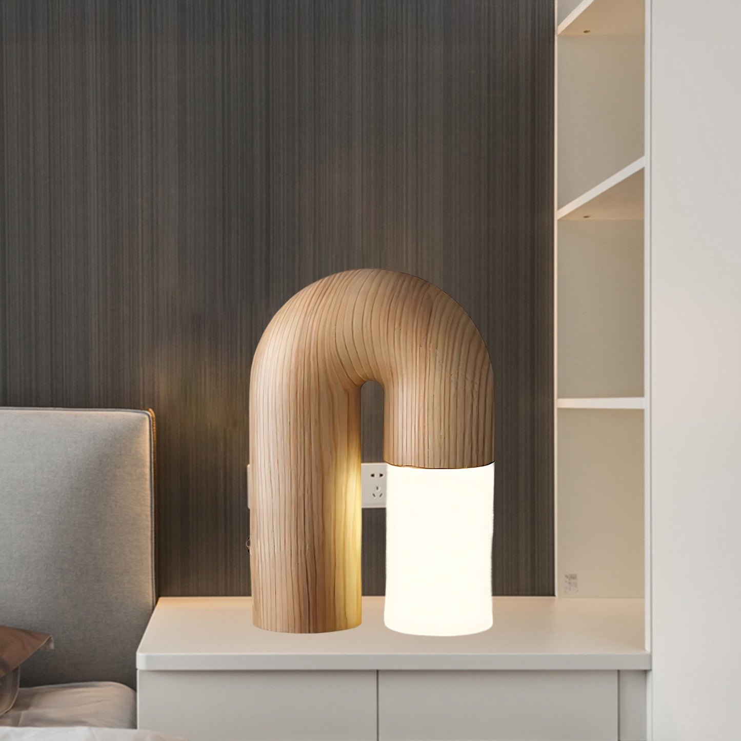 U Shaped Door Luxury Wood Table Lamp