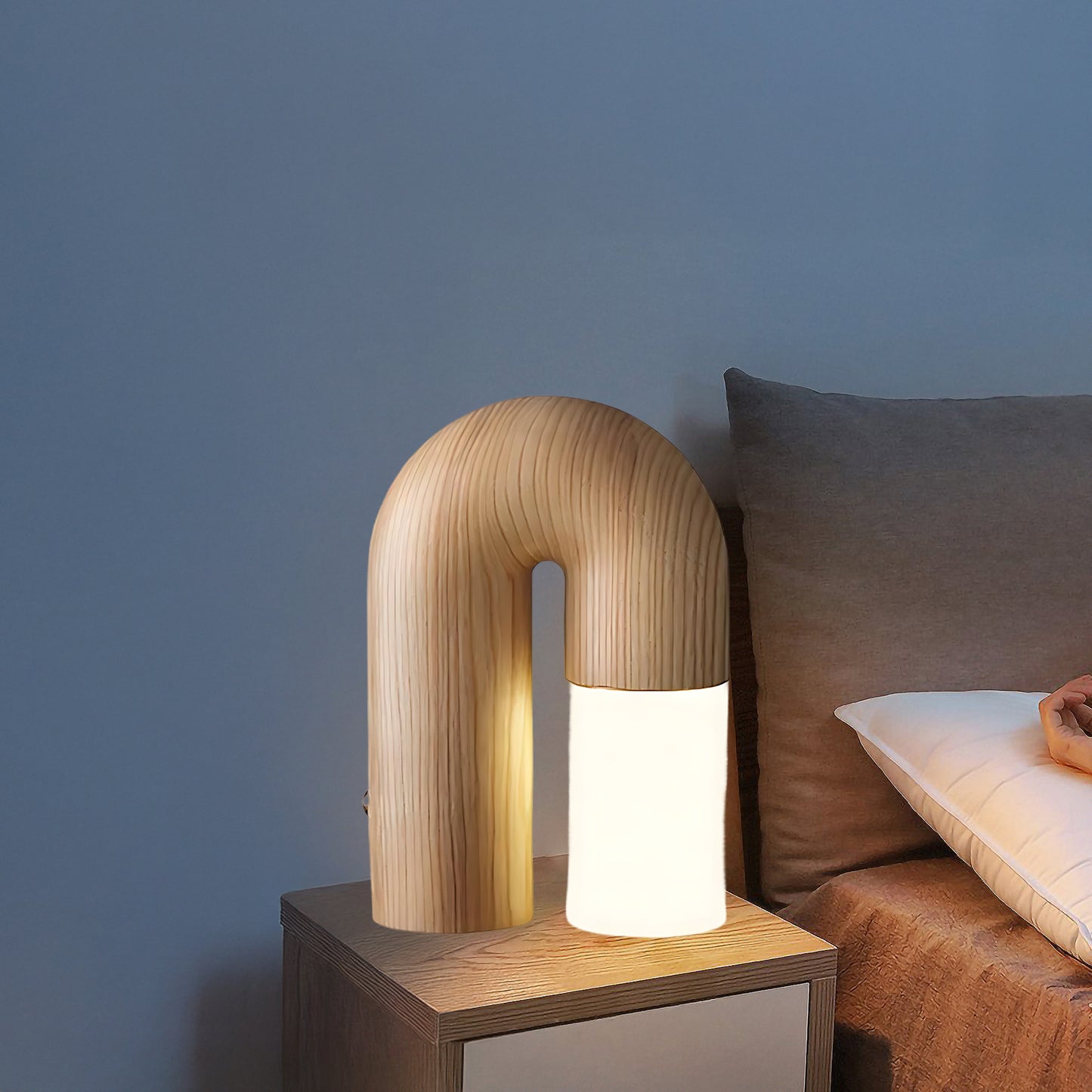 U Shaped Door Luxury Wood Table Lamp