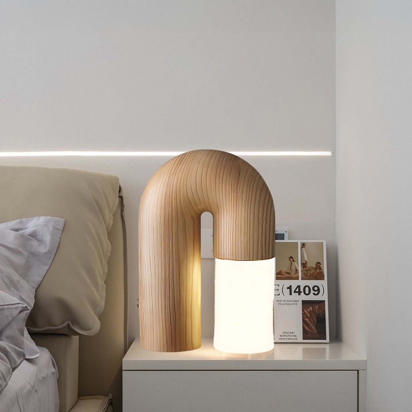 U Shaped Door Luxury Wood Table Lamp