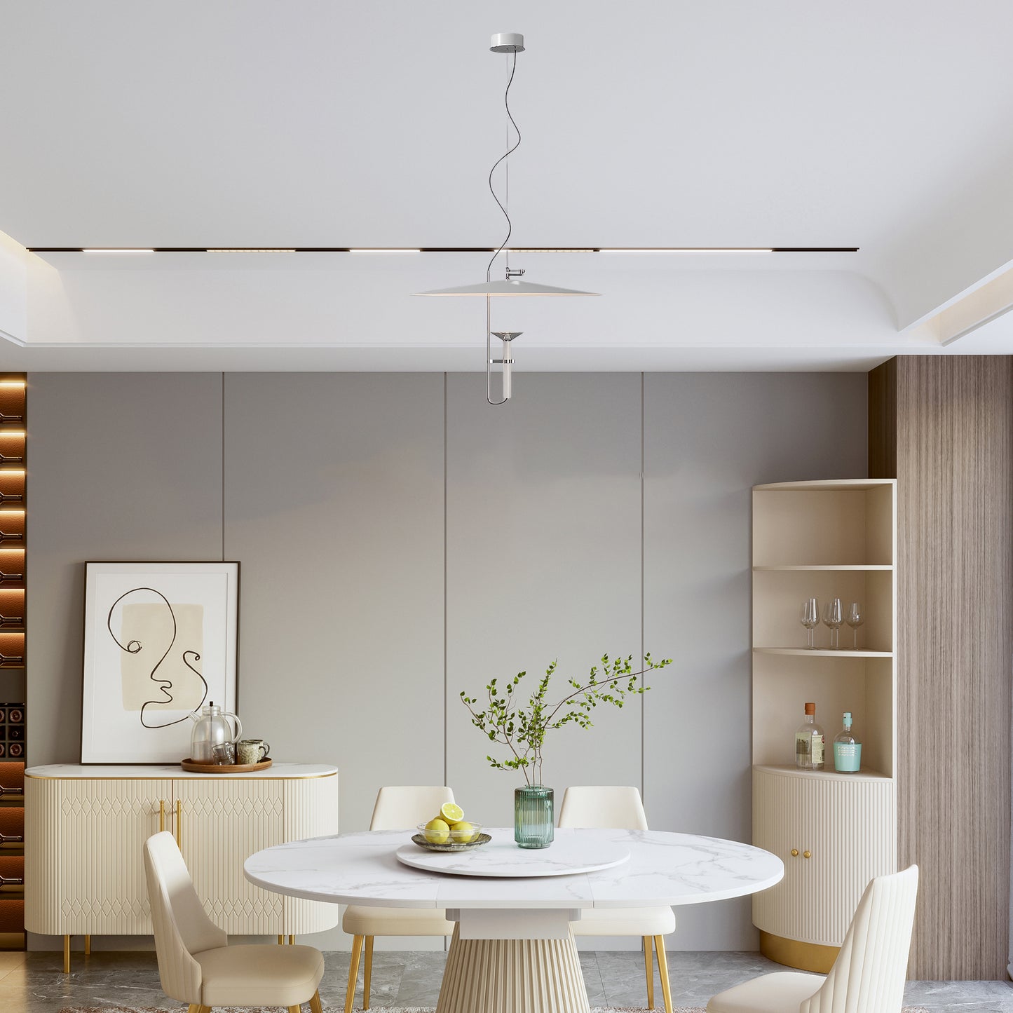 UFO Orbit Minimalist Metal Pendant Light