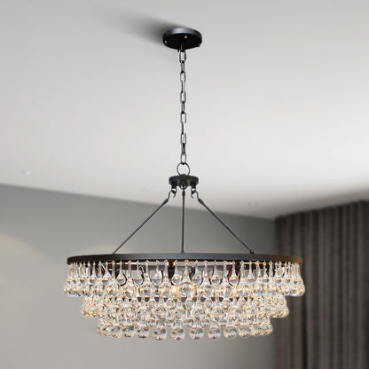 Unique Tiered Eclectic Crystal Chandelier