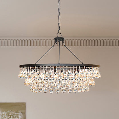 Unique Tiered Eclectic Crystal Chandelier