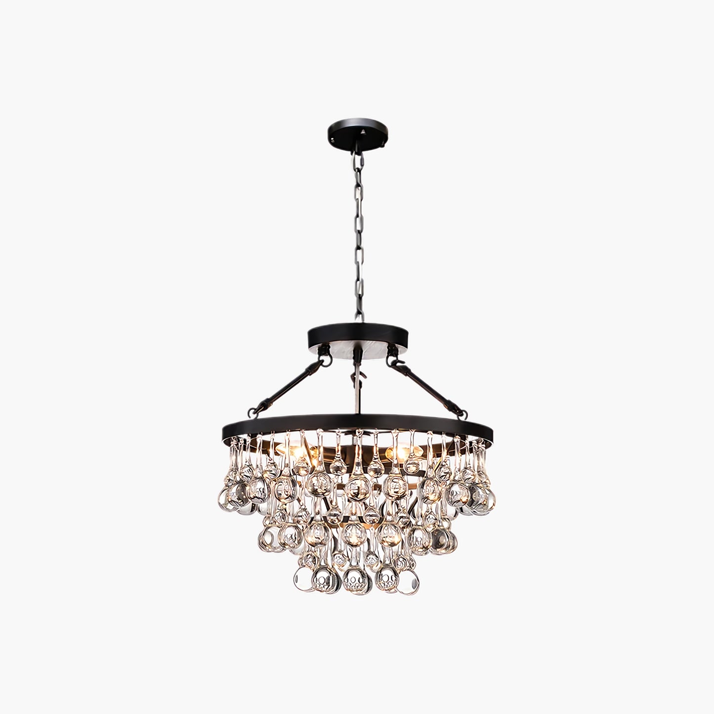 Unique Tiered Eclectic Crystal Chandelier