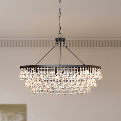 Unique Tiered Eclectic Crystal Chandelier