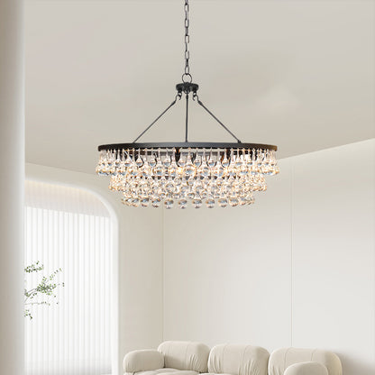 Unique Tiered Eclectic Crystal Chandelier