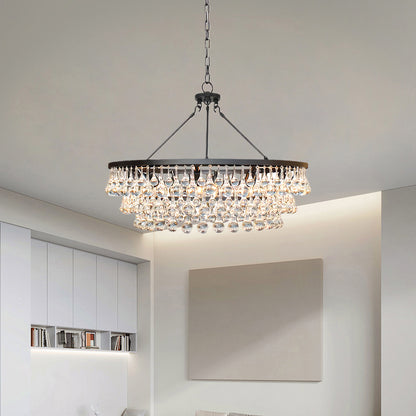 Unique Tiered Eclectic Crystal Chandelier