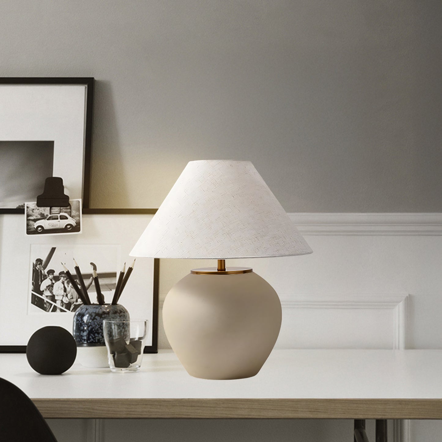 Upsala Ekeby Eclectic Metal Table Lamp