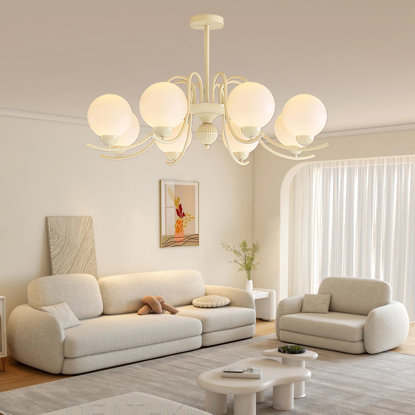 Vanilla Ball Minimalist Crystal Chandelier