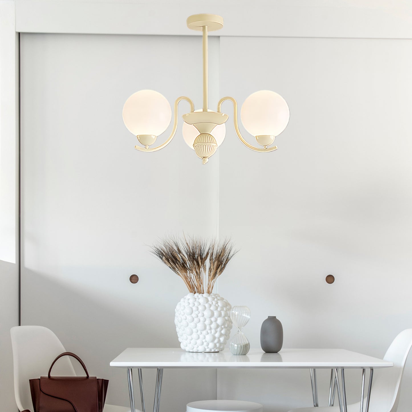 Vanilla Ball Minimalist Crystal Chandelier