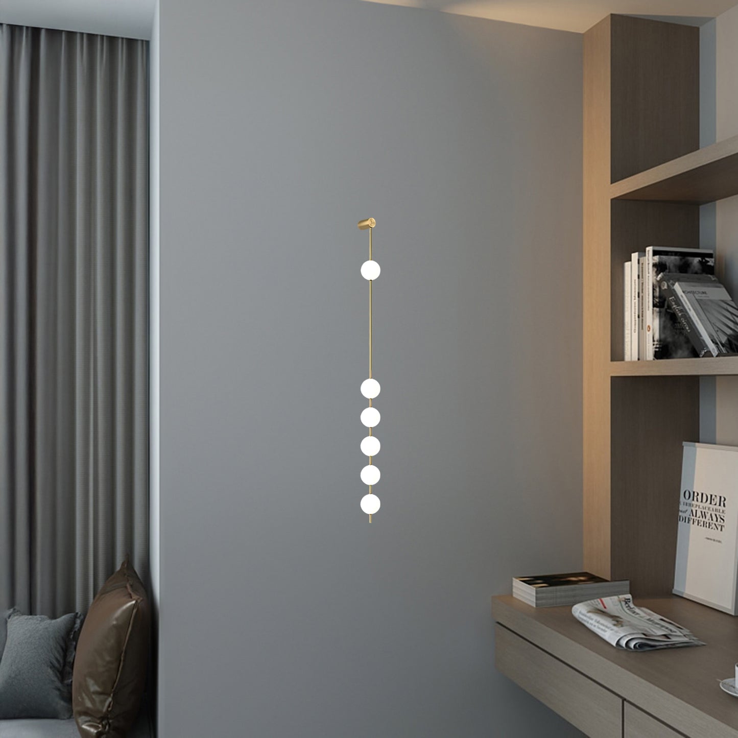 Vertical Balls Minimalist Crystal Wall Lamp