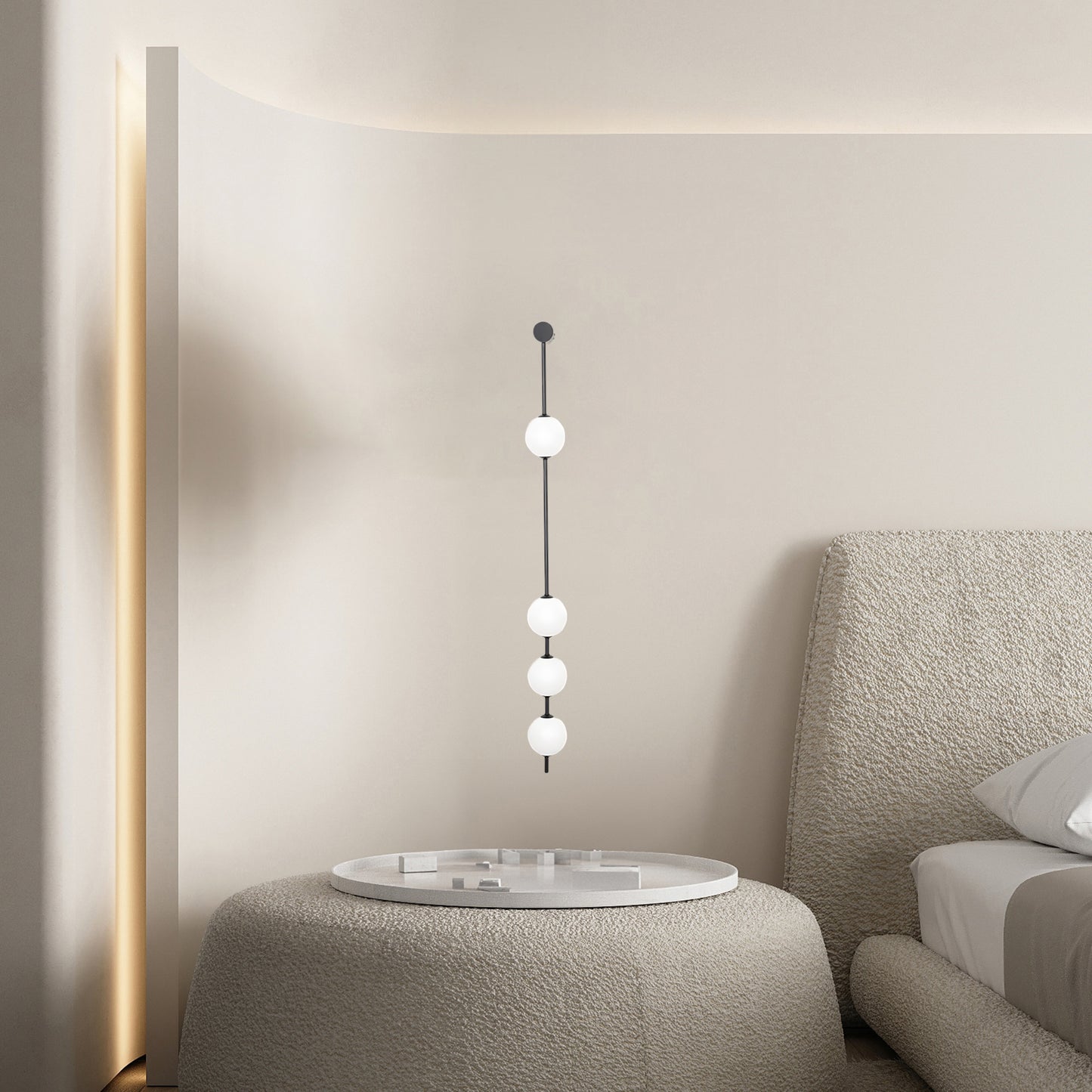 Vertical Balls Minimalist Crystal Wall Lamp