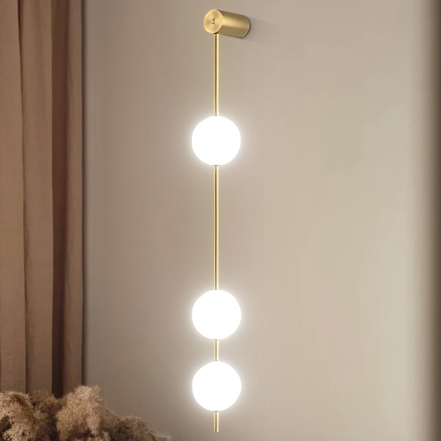 Vertical Balls Minimalist Crystal Wall Lamp