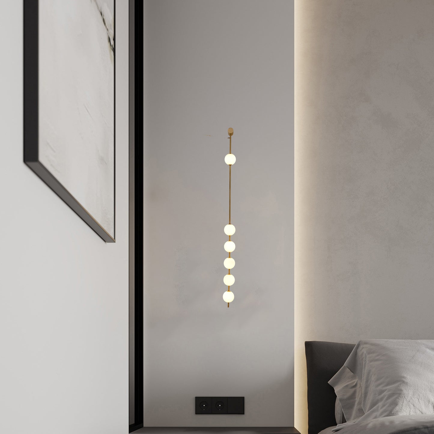 Vertical Balls Minimalist Crystal Wall Lamp