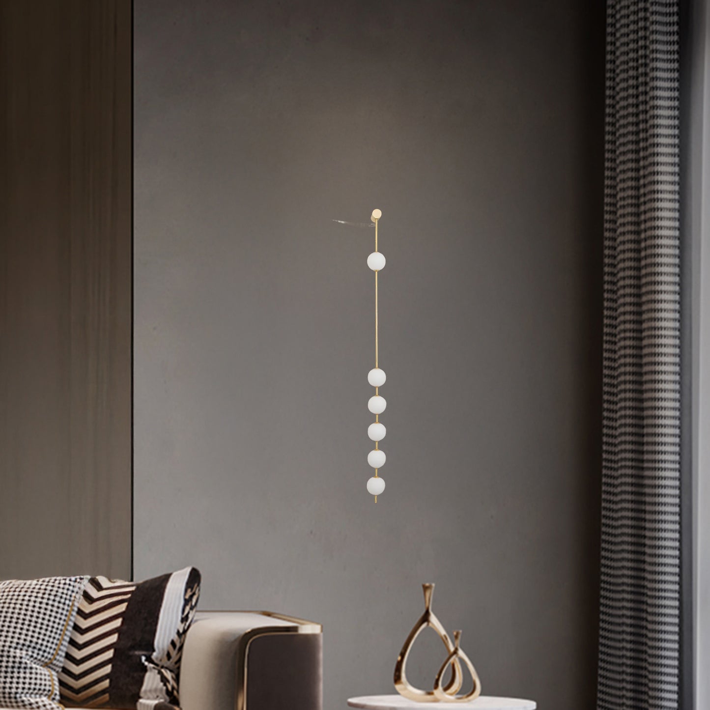 Vertical Balls Minimalist Crystal Wall Lamp