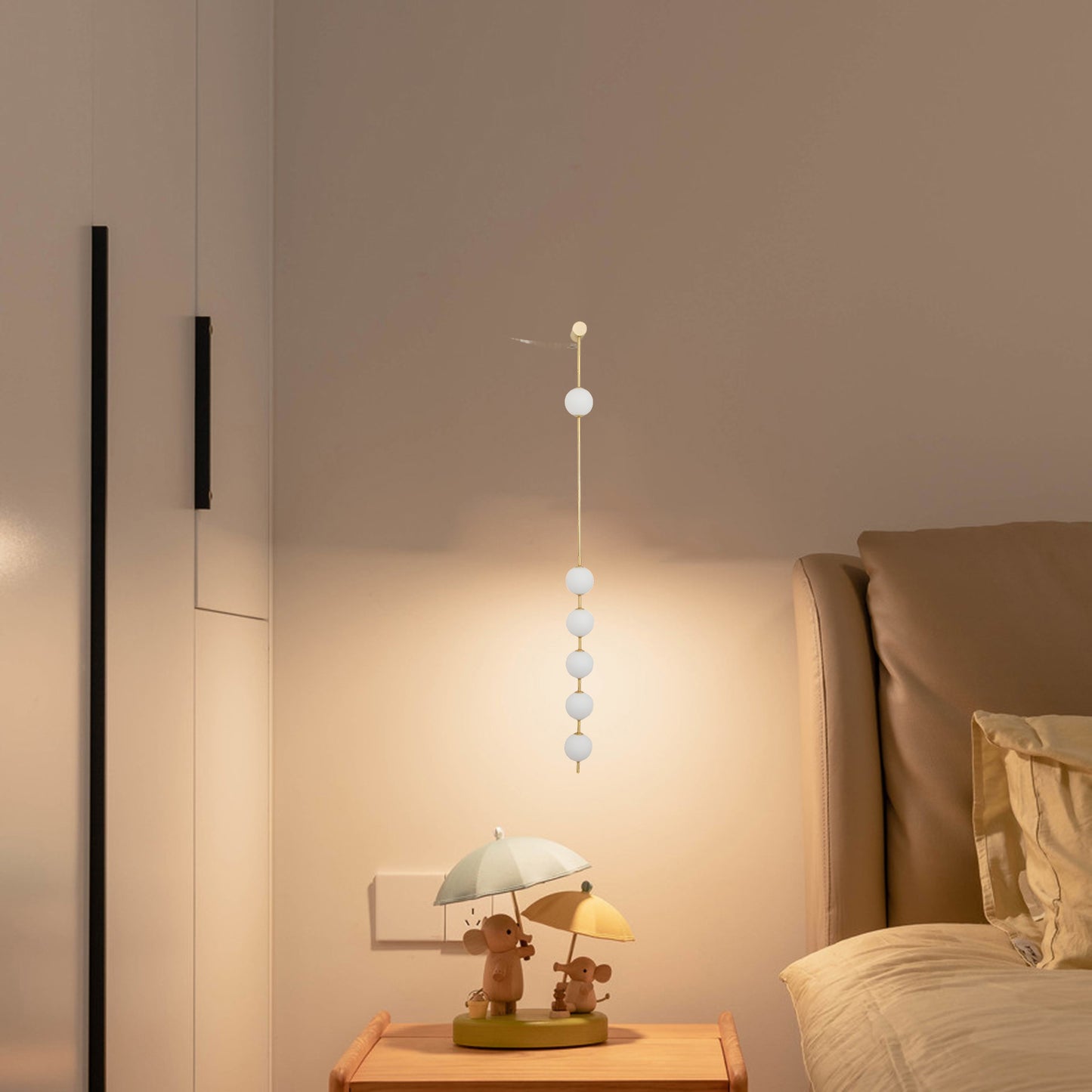 Vertical Balls Minimalist Crystal Wall Lamp