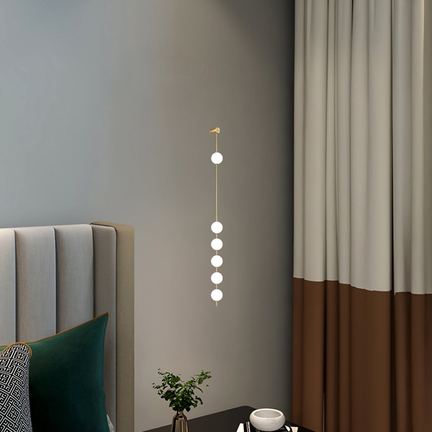 Vertical Balls Minimalist Crystal Wall Lamp