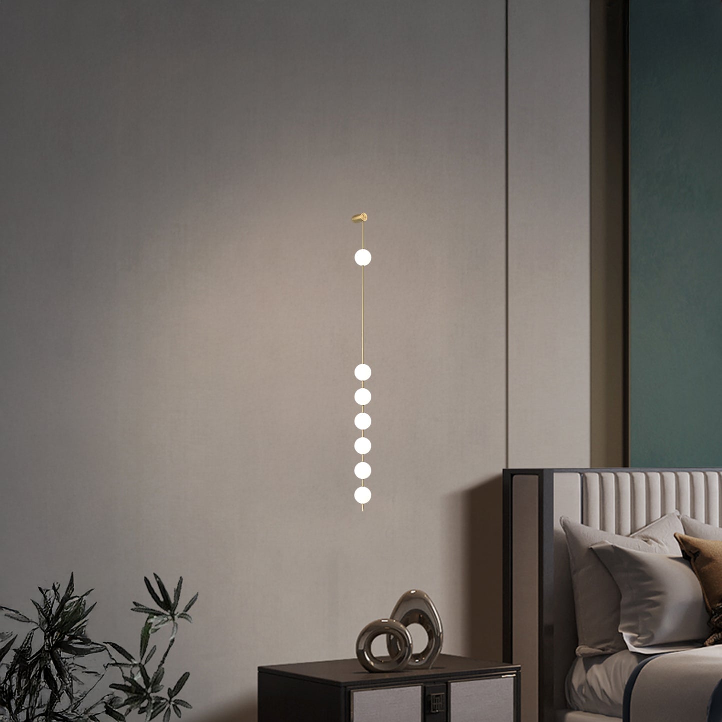 Vertical Balls Minimalist Crystal Wall Lamp