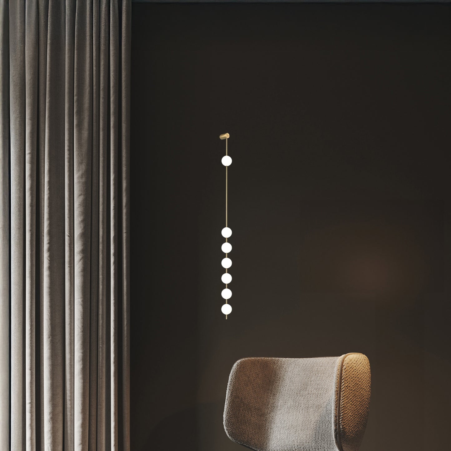 Vertical Balls Minimalist Crystal Wall Lamp