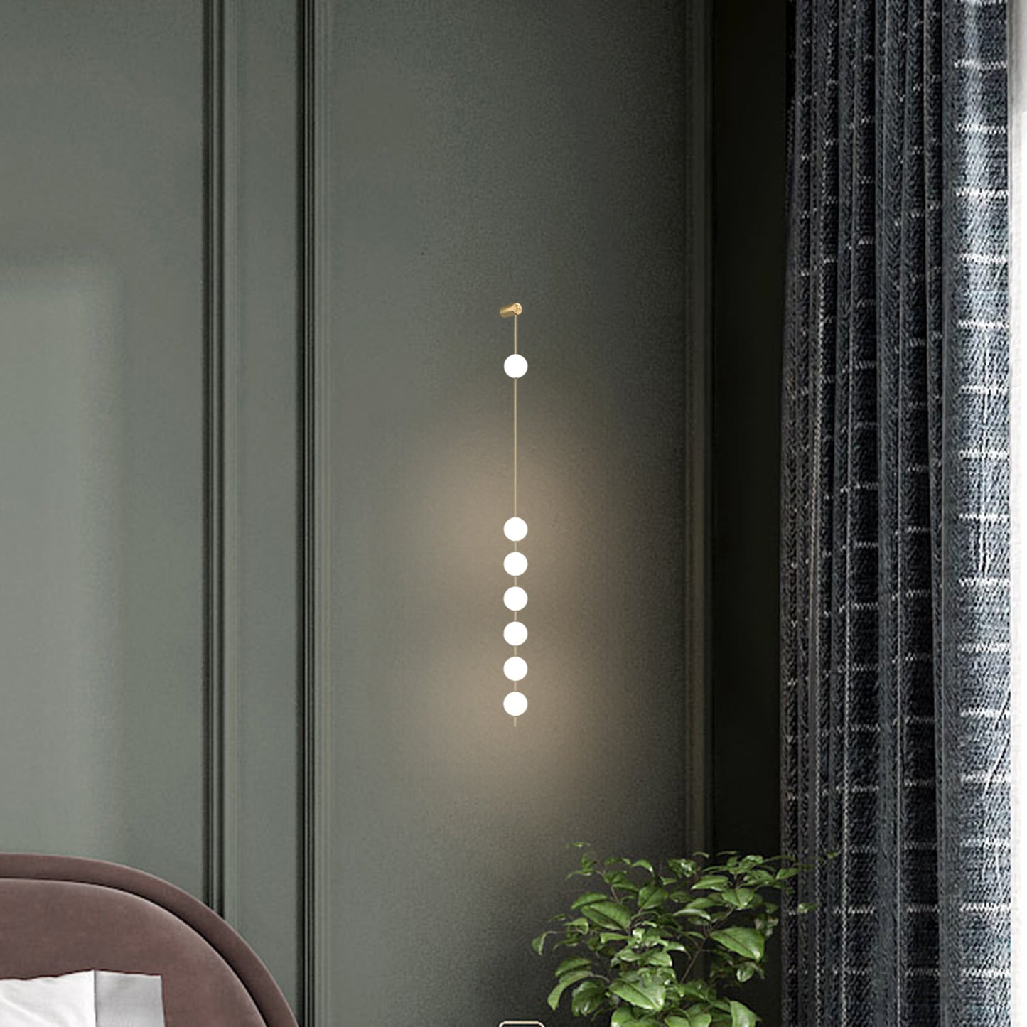 Vertical Balls Minimalist Crystal Wall Lamp