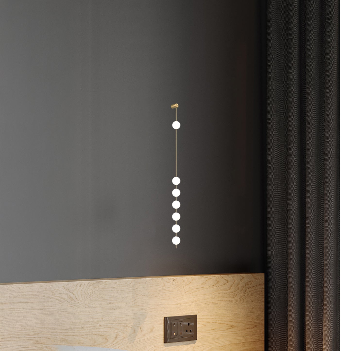 Vertical Balls Minimalist Crystal Wall Lamp