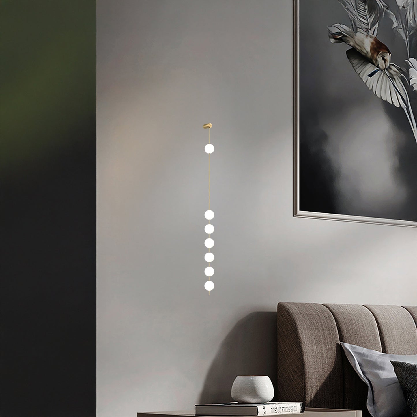 Vertical Balls Minimalist Crystal Wall Lamp