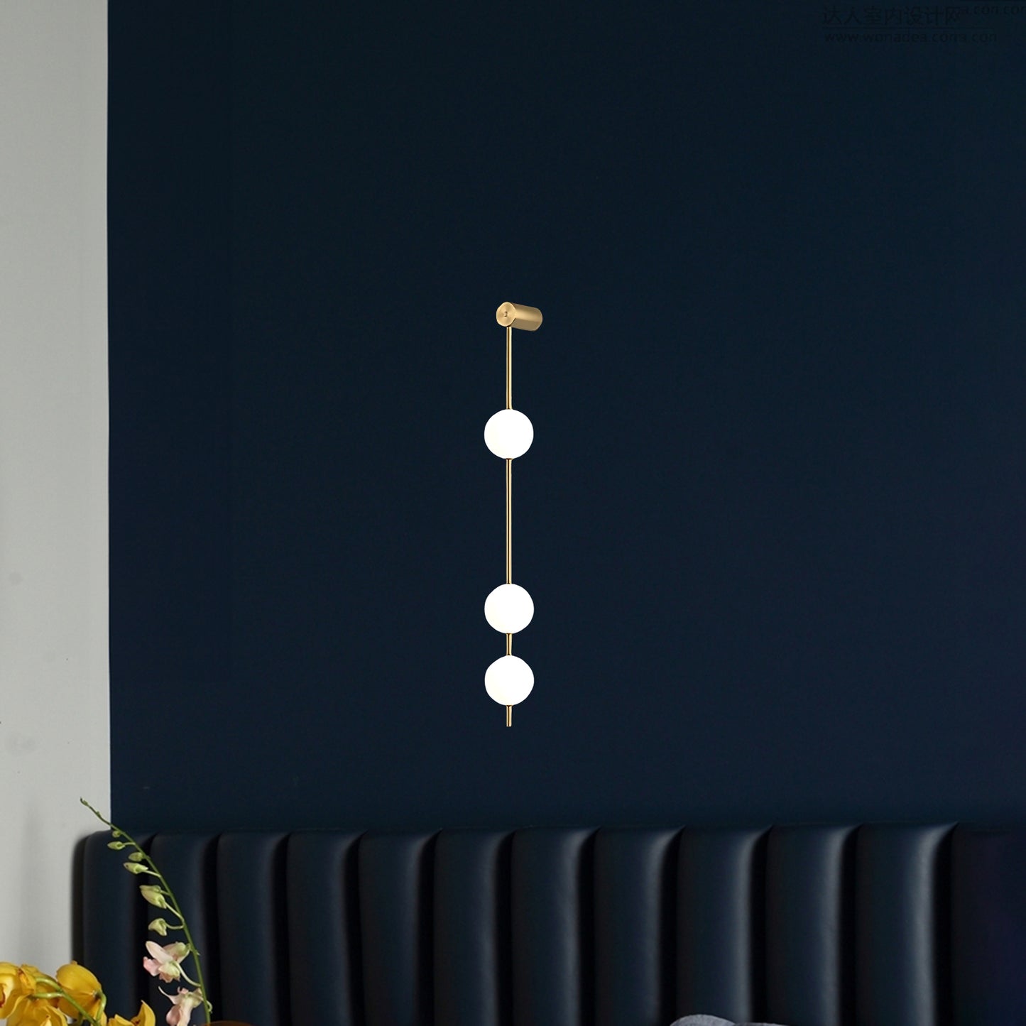 Vertical Balls Minimalist Crystal Wall Lamp