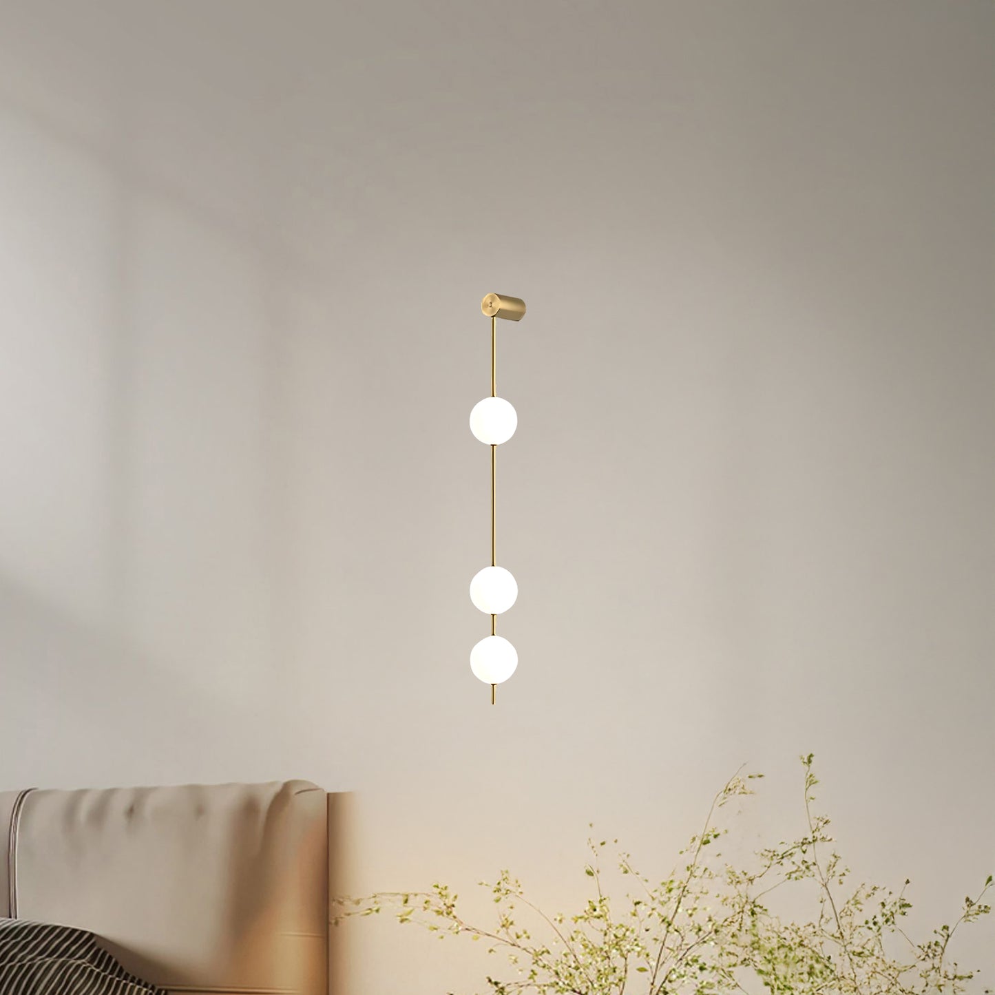 Vertical Balls Minimalist Crystal Wall Lamp