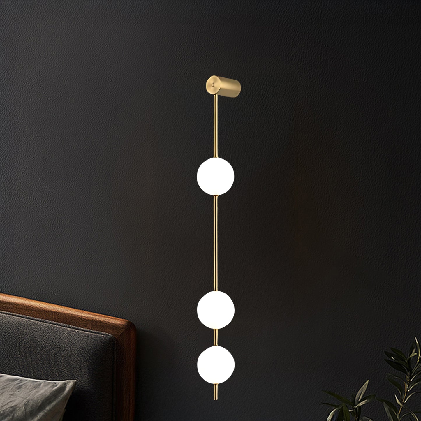 Vertical Balls Minimalist Crystal Wall Lamp