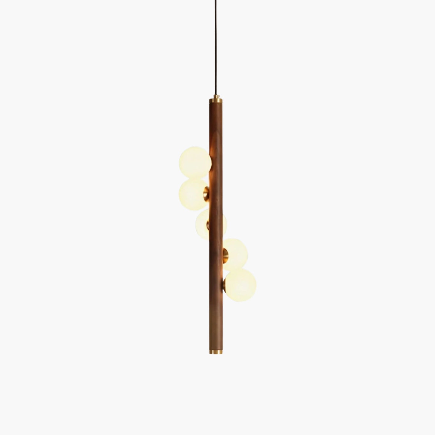 Vertical Orb Timber Eclectic Crystal Pendant Lamp