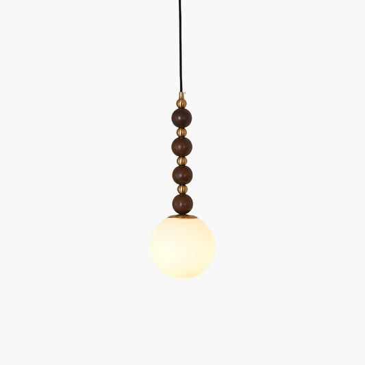 Vertical Walnut Balls Eclectic Crystal Pendant Lamp